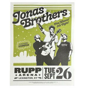 Jonas Brothers Concert Poster Five Albums One Night Lexington Ky 18" x 24"